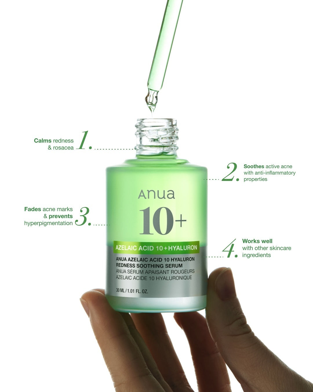 Anua Azelaic Acid 10 Hyaluron Redness Soothing Serum, 30Ml