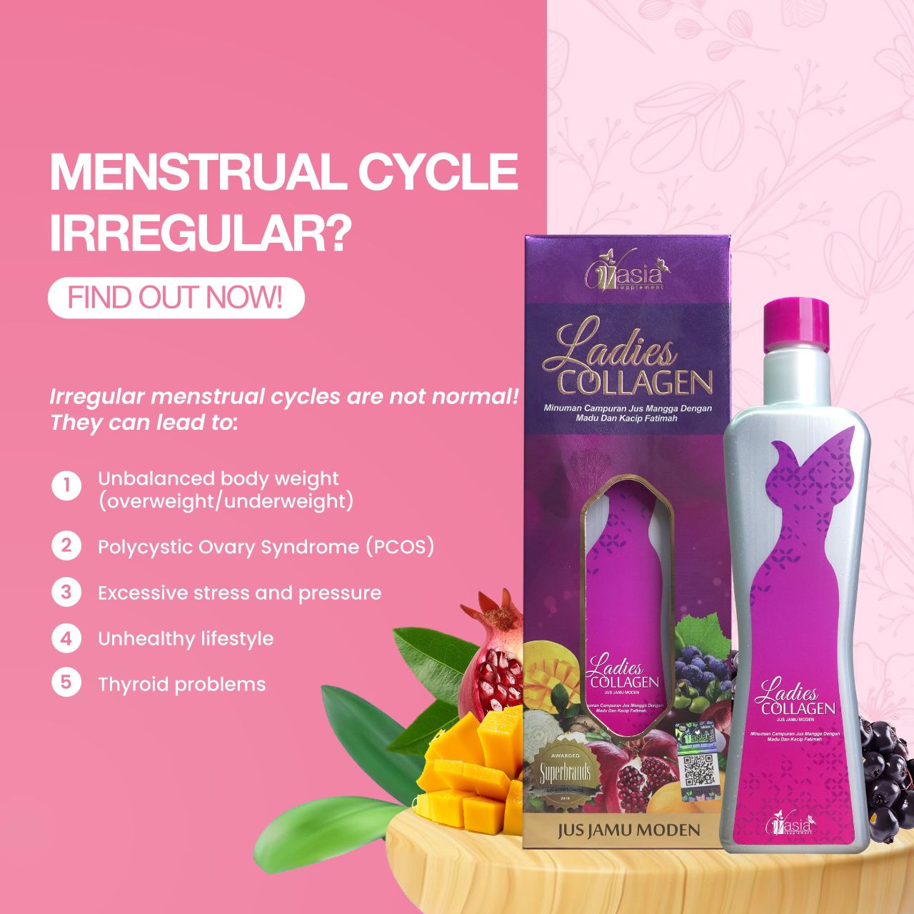 V’asia Ladies Collagen Drink, 260Ml