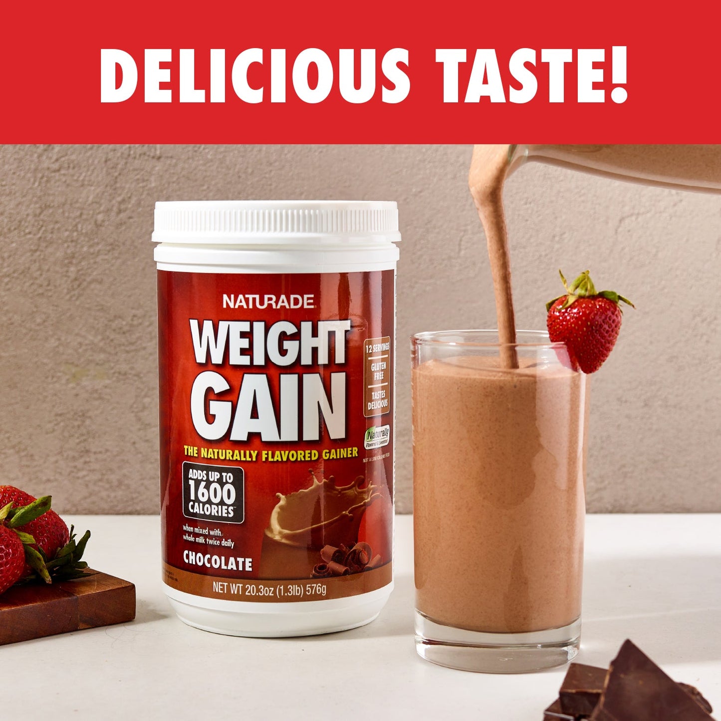 Naturade Weight Gain Powder- Chocolate, 576g