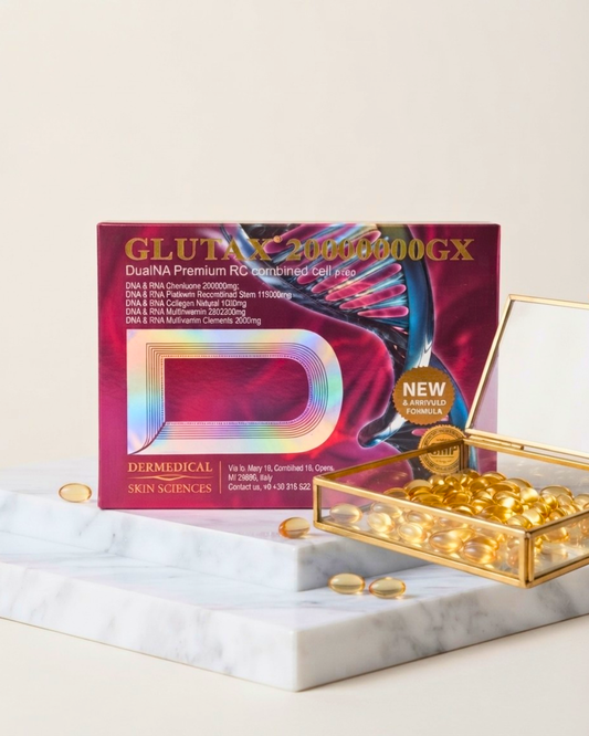 Glutax 20000000GX DualNA Premium Recombined Cell Skin Whitening Anti-Aging, 60 Capsules