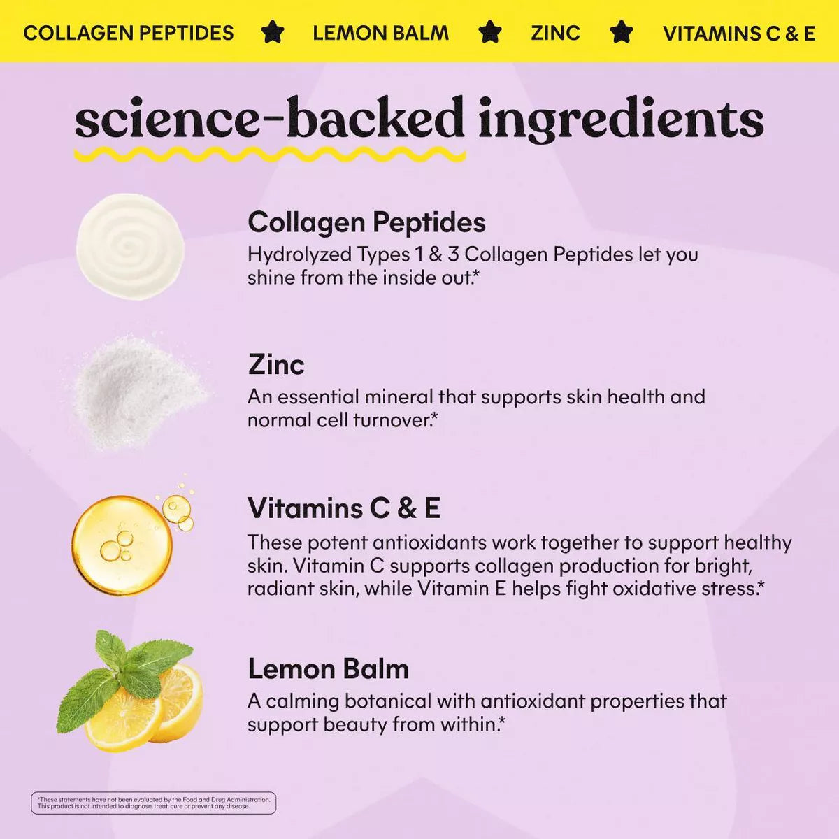 Lemme Starface Healthy Skin Gummies - Lemon Flavored, 60 Gummies