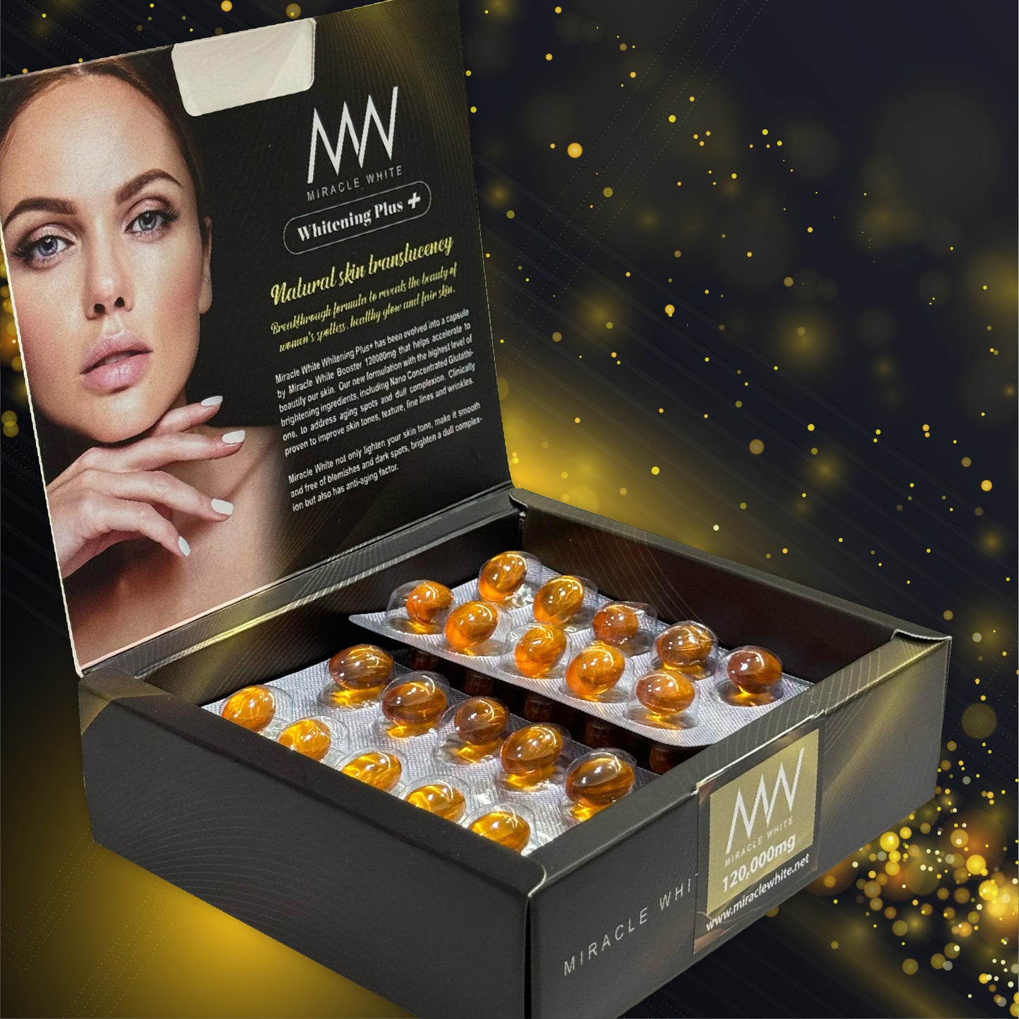 Miracle White Royal Gold Booster 120,000mg, 60 Capsules