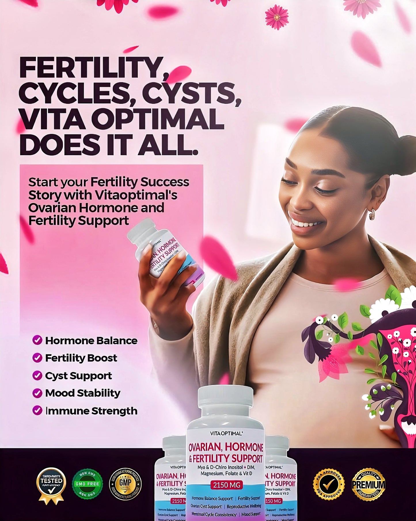 Vita Optimal Ovarian, Hormones & Fertility Support - 120 CAPSULES