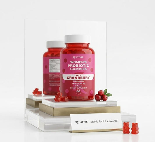 RESTORE Women’s Probiotic Gummies with Cranberry, 60 Gummies