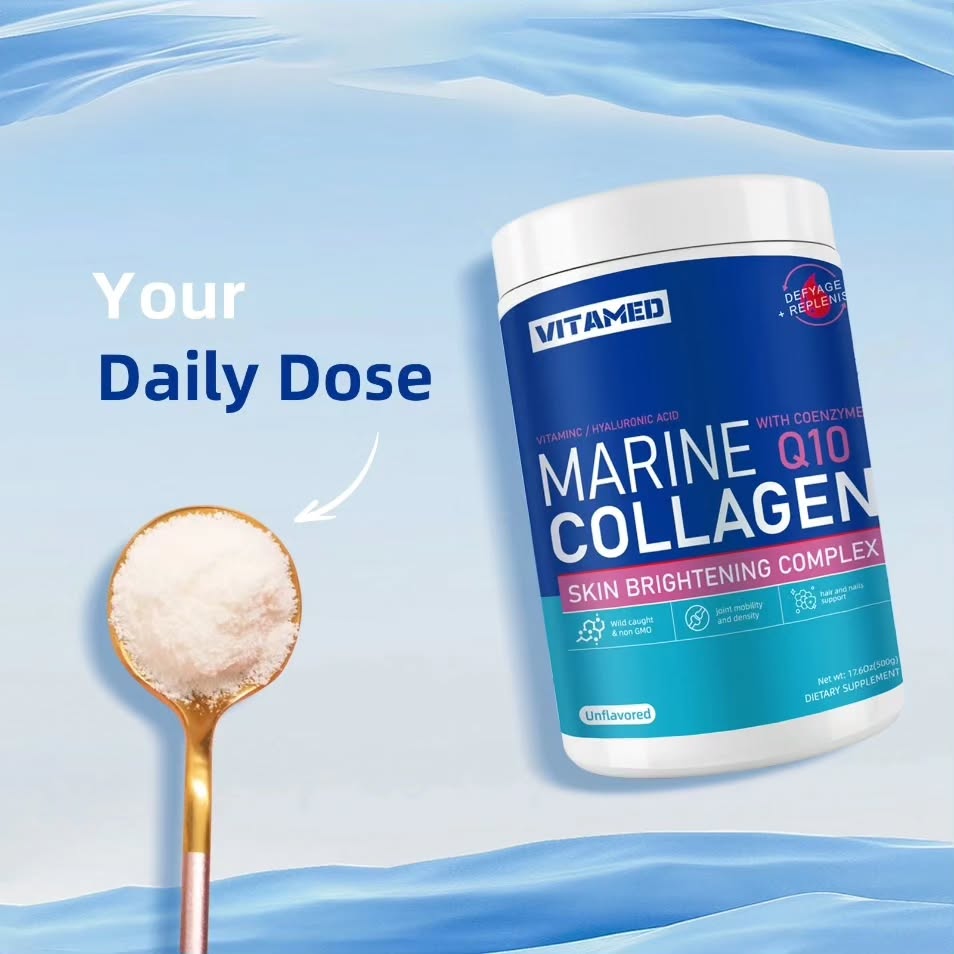 Vitamed Marine Collagen Powder with Coenzyme Q10, 500g