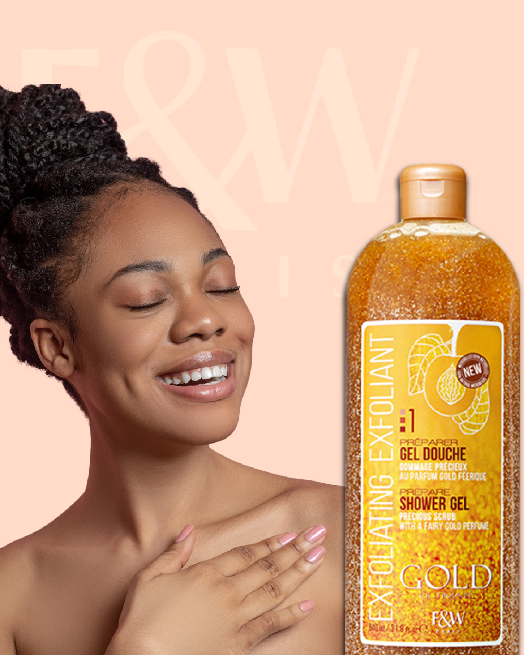 Fair & White 1: Gold Exfoliating Shower Gel Scrub, 940ml