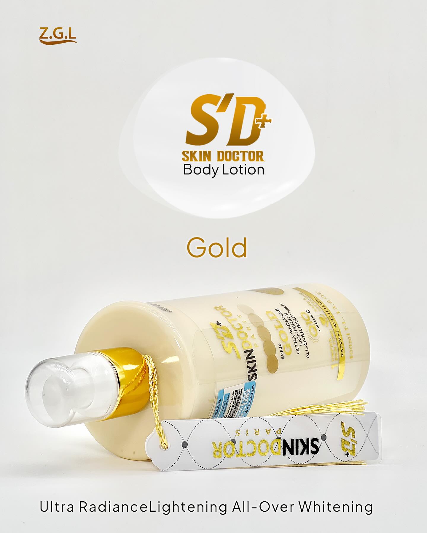 SkinDoctor Paris Gold Ultra Radiance Body Milk Lotion, 400ml