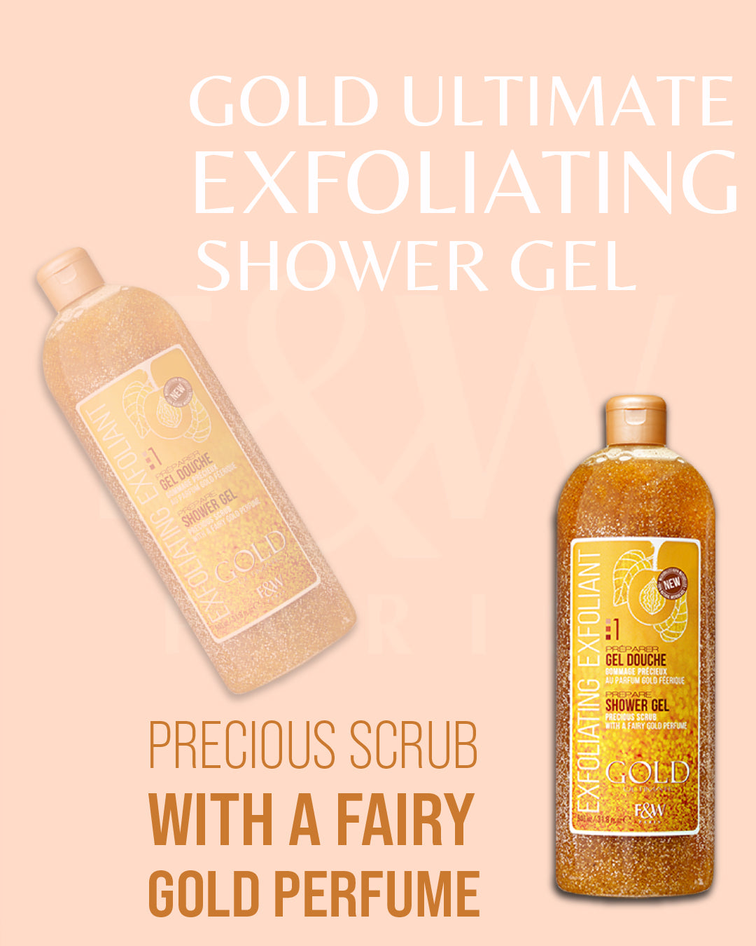 Fair & White 1: Gold Exfoliating Shower Gel Scrub, 940ml