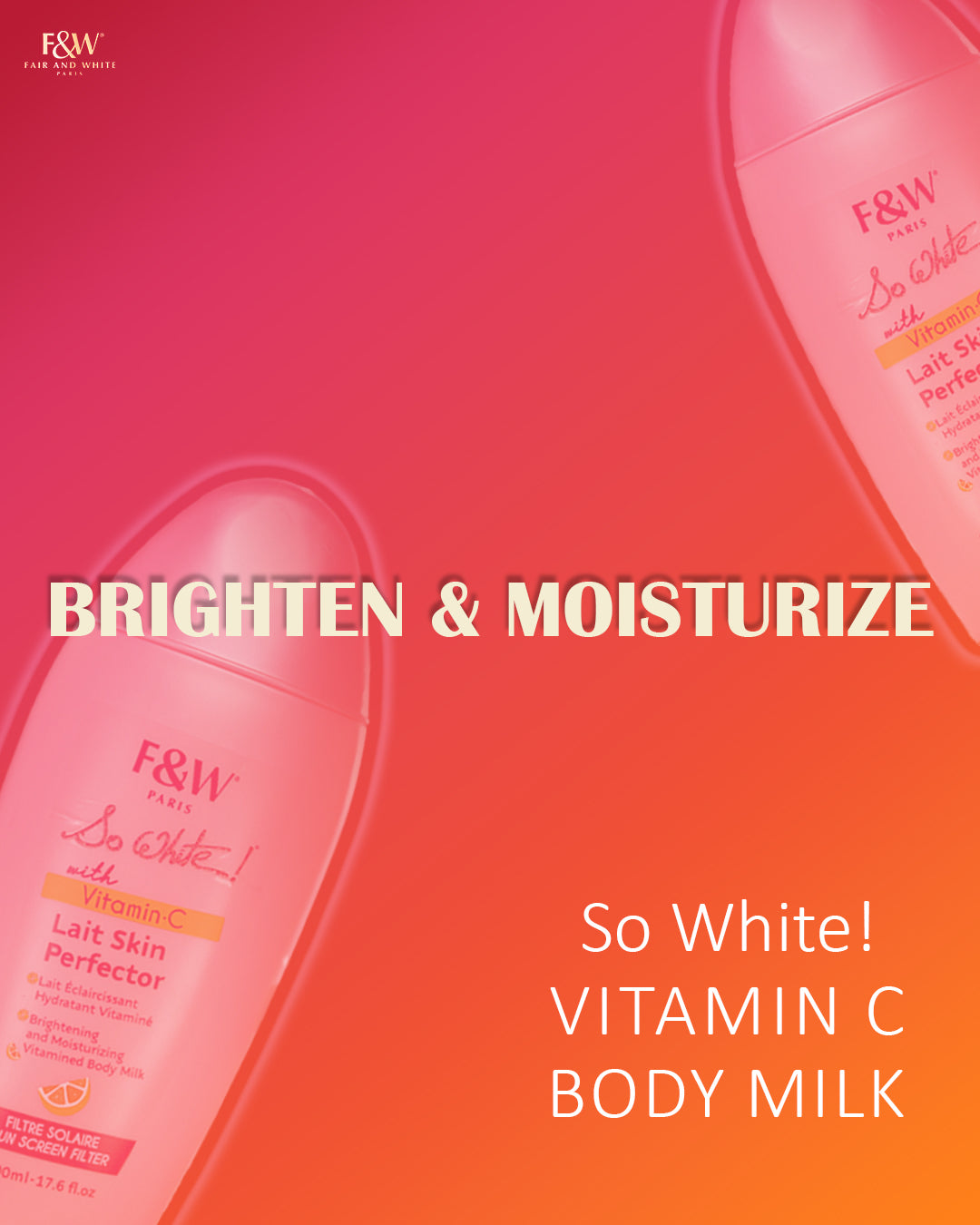 Fair & White So White Vitamin C Body Lotion with Sunscreen-Lait Skin Perfector, 500Ml