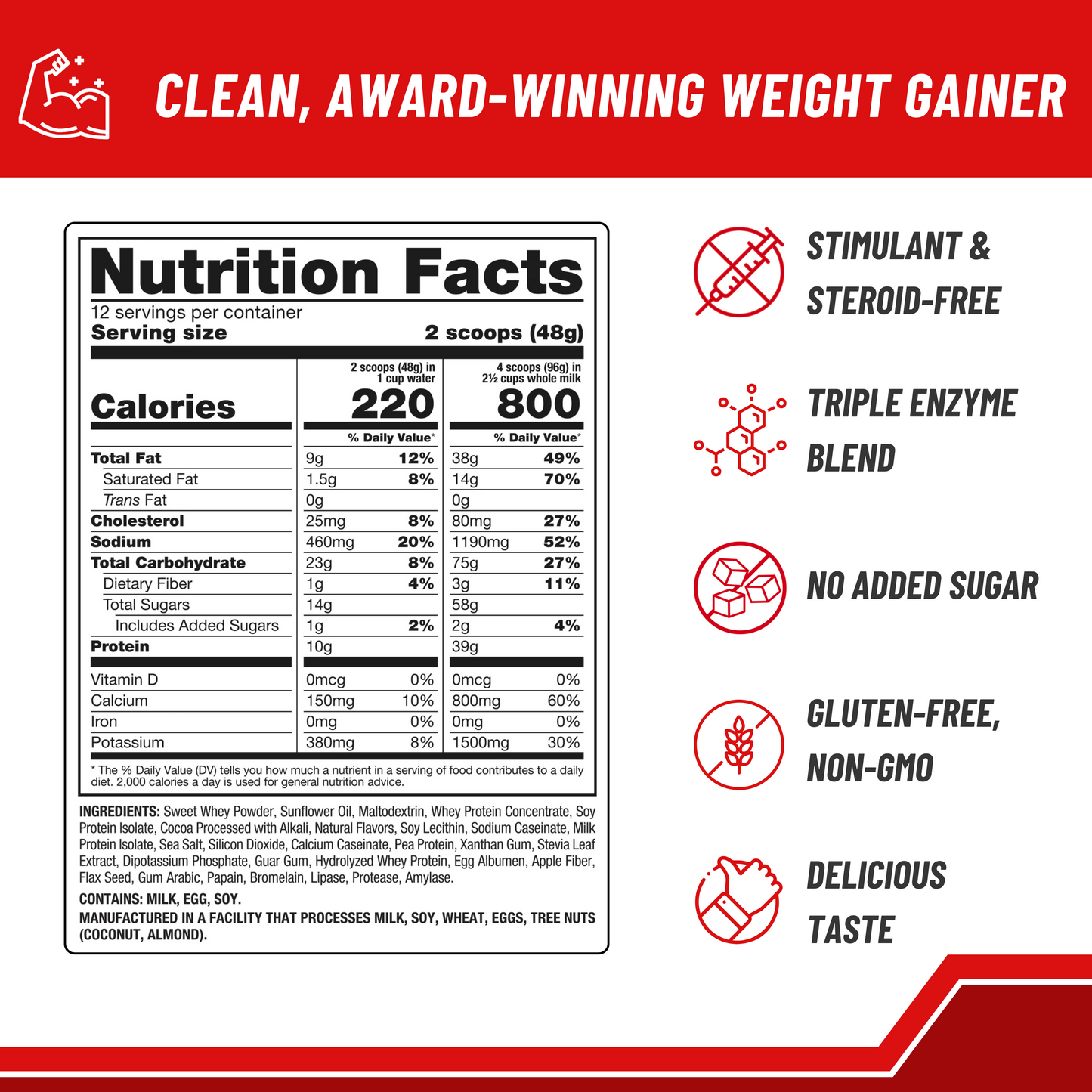 Naturade Weight Gain Powder- Chocolate, 576g
