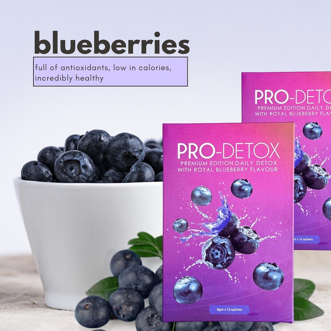 New Pro DETOX with royal blue berry flavor. Premium edition - 8gm x 15 sachet per box.