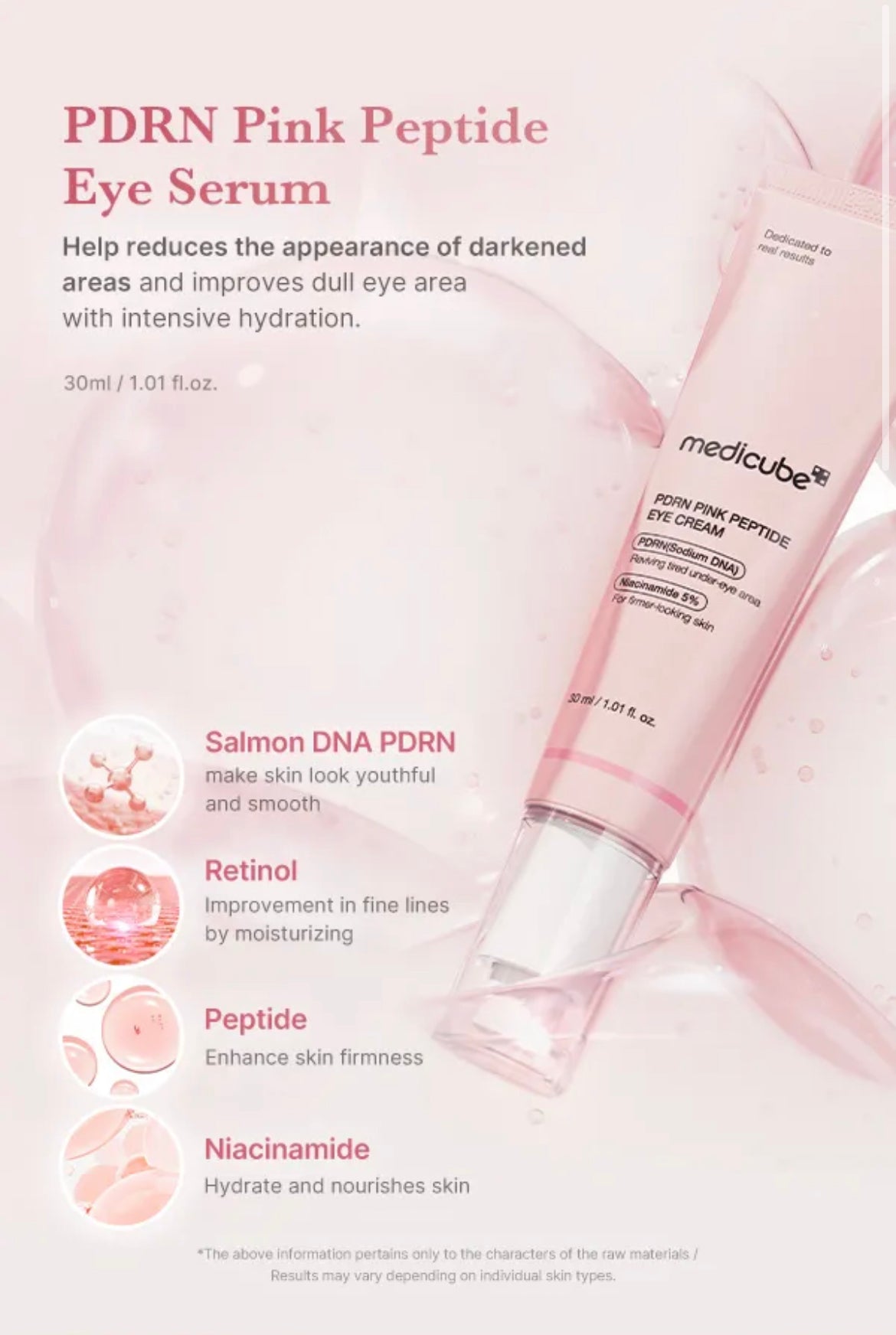 Medicube PDRN Pink Peptide Eye Cream / Eye Serum (30 ml / 1.01 fl. oz.)