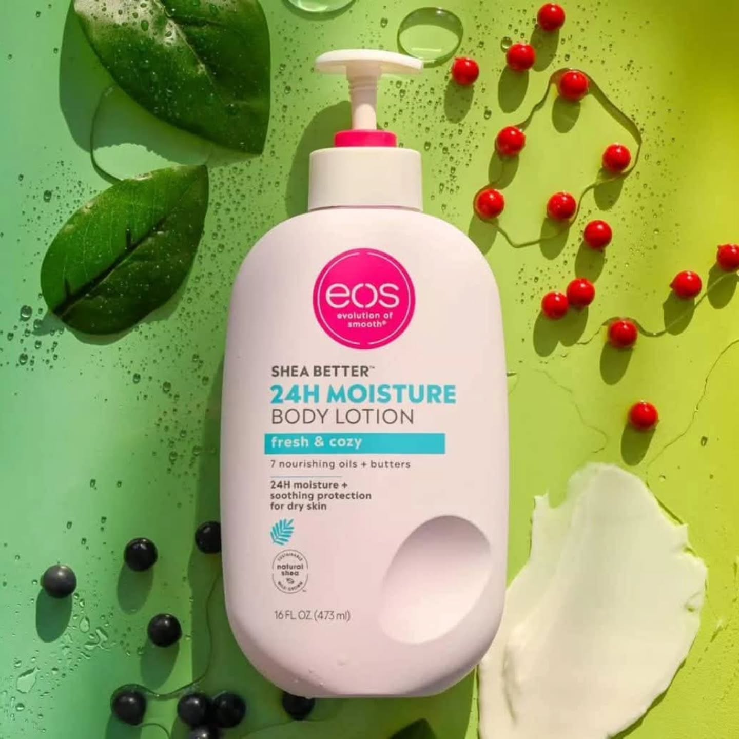 EOS Shea Better 24Hrs Moisture - Fresh & Cozy Body Lotion, 473Ml