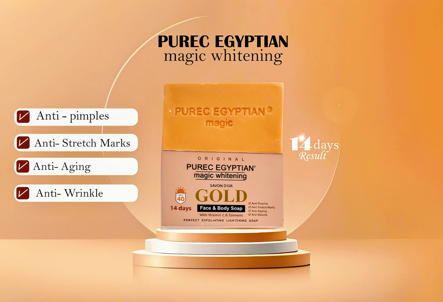 Purec Egyptian Magic whitening Gold Soap, 160g
