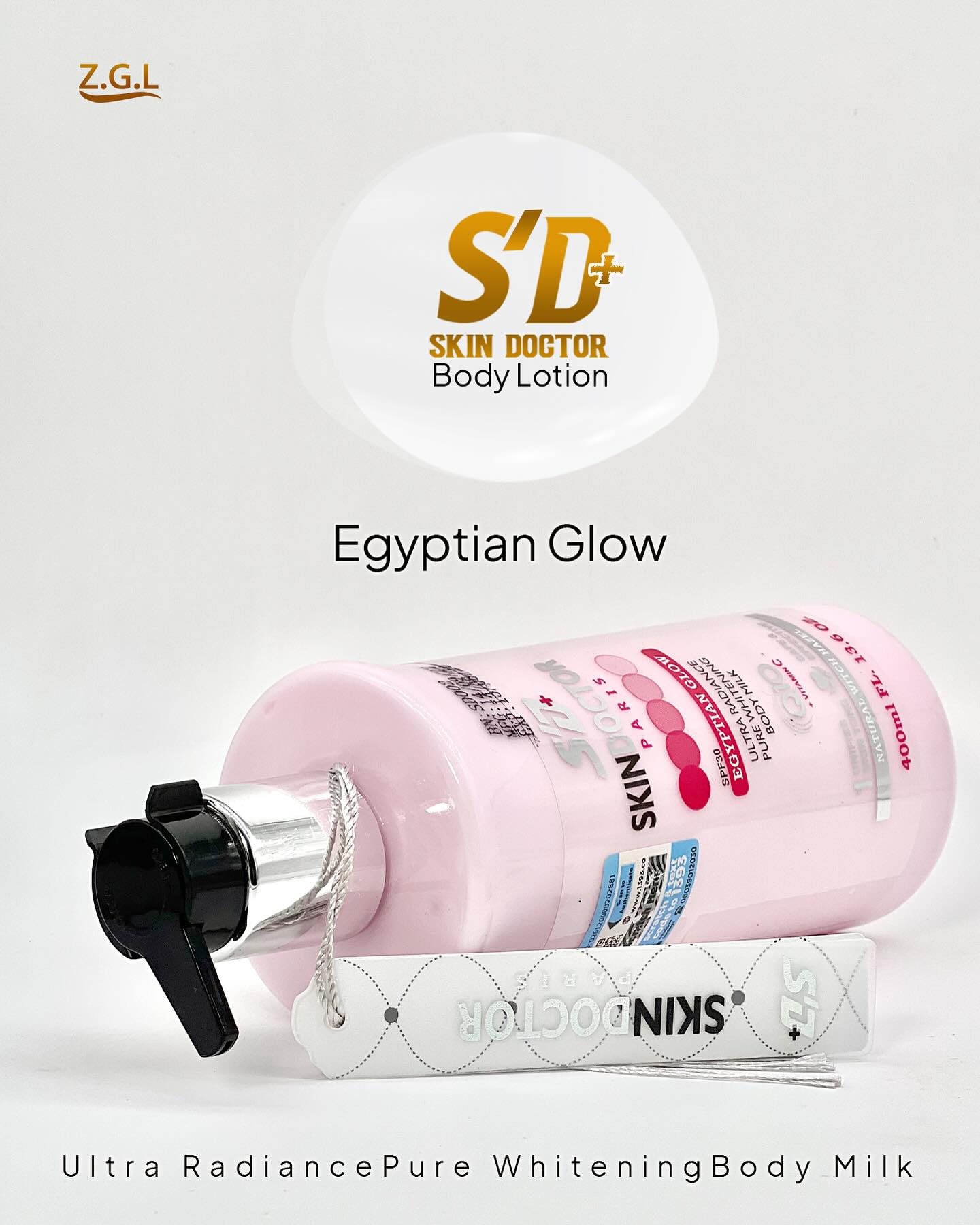 SkinDoctor Paris Egyptian Glow Body Milk Lotion, 400ml
