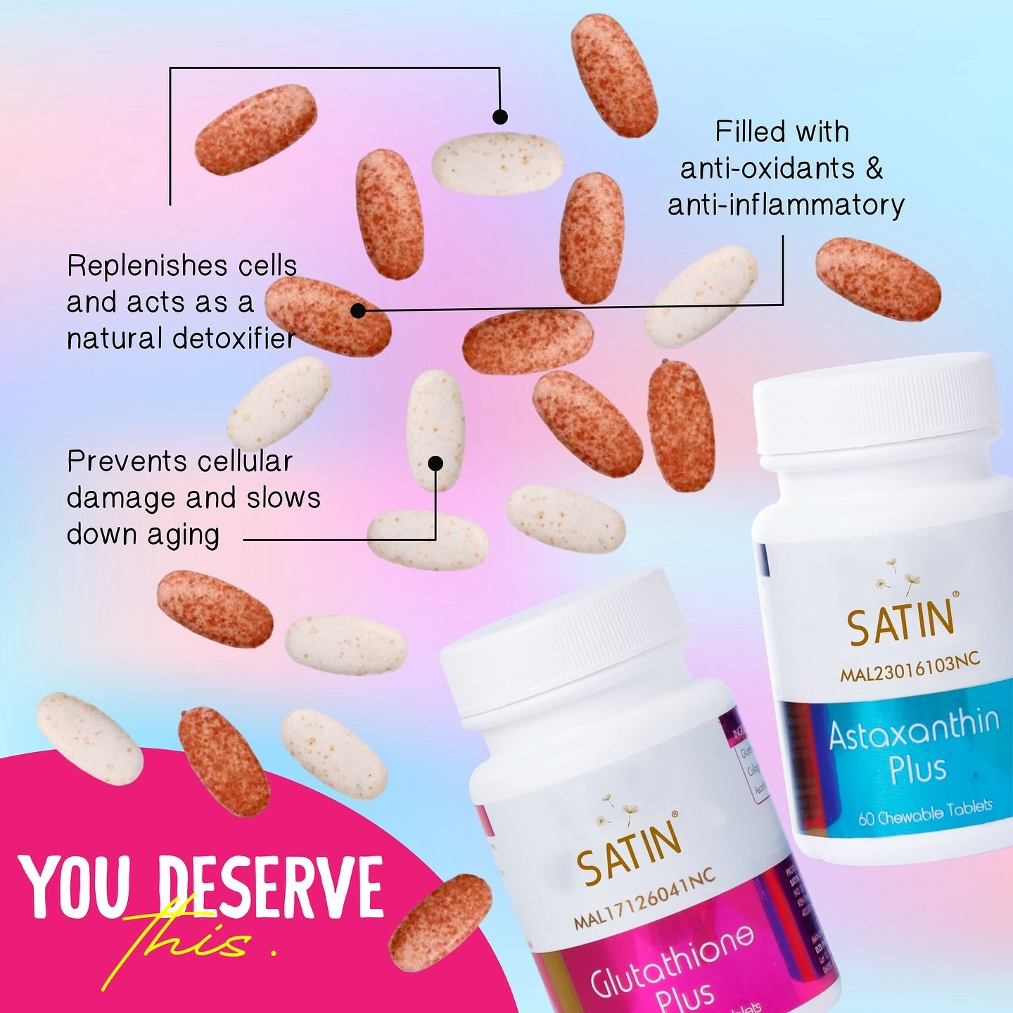 SatinSkinz Glutathione Plus and Astaxanthin Plus