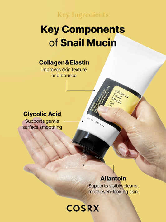 Cosrx Advanced Snail Mucin Gel Cleanser, 150Ml - Deep Cleansing & Hydrating