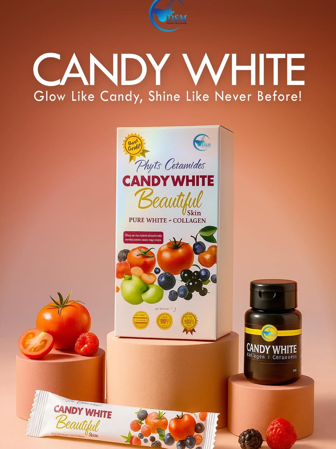 DSM Phyto Ceramides Candy White Beautiful Skin: Pure White Collagen Supplement