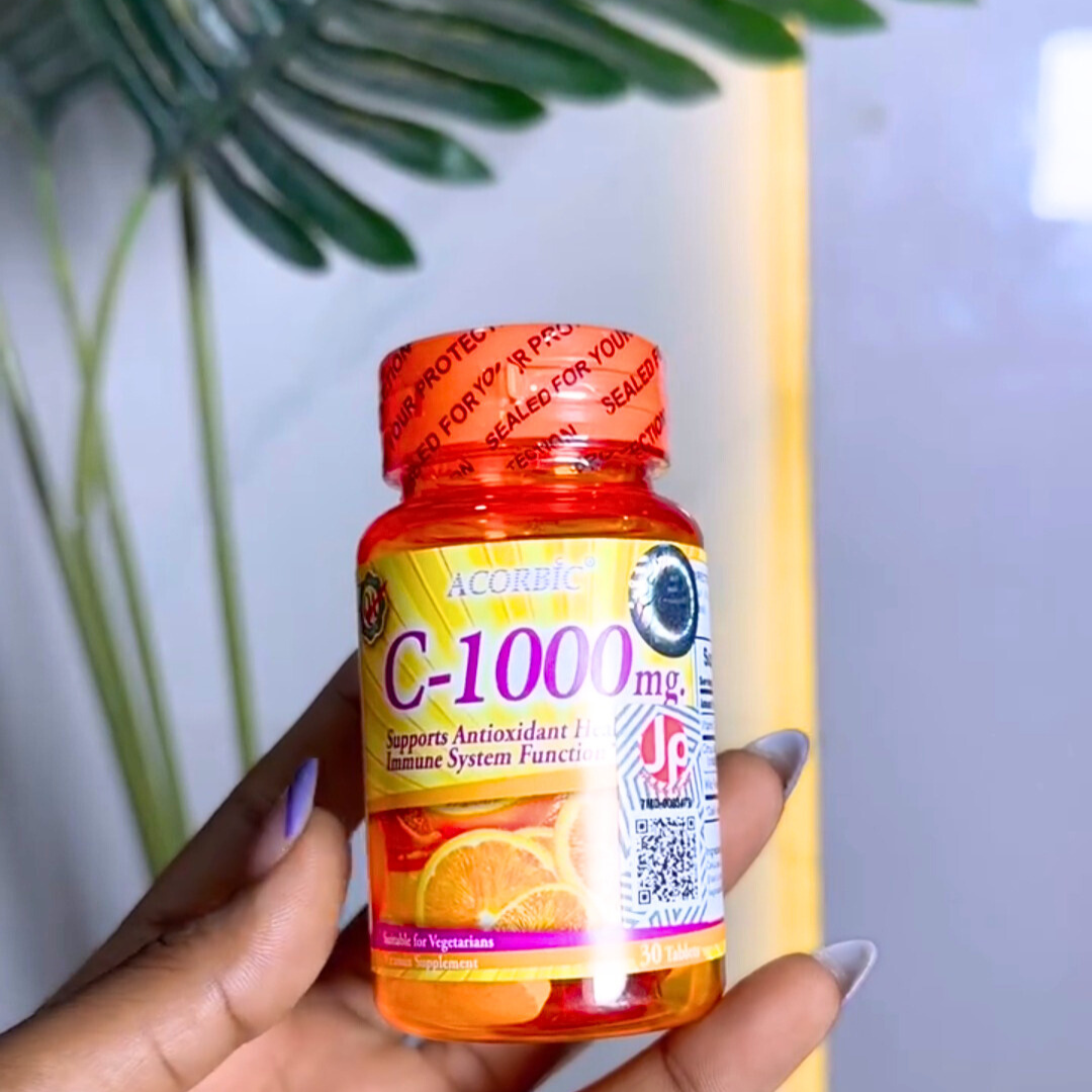 JP Acorbic C-1000mg Vitamin C Supplement, 30 Tabs