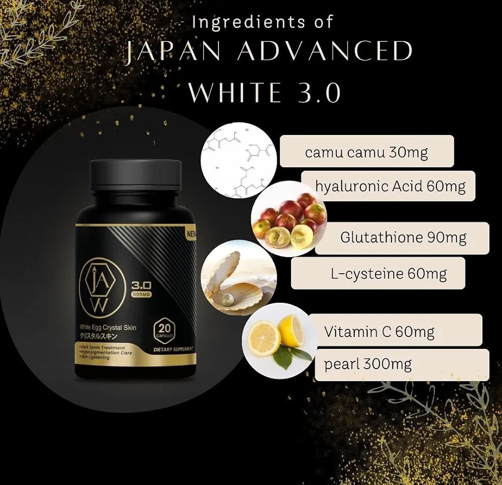 Jaw White Egg Crystal Skin 3.0 Japanese Advanced White - 20 Caps