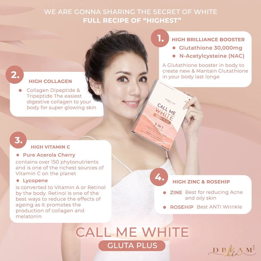 Call Me White Gluta Plus, 30 Tablets