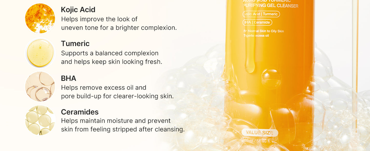 Medicube Kojic Acid Turmeric Purifying Gel Cleanser (500 ml / 16.90 fl. oz.)