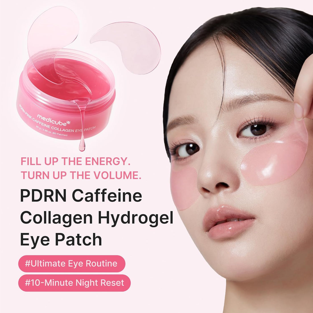 Medicube PDRN Pink Caffeine Collagen Eye Patch (85 g / 2.99 oz. / 60 Patches)