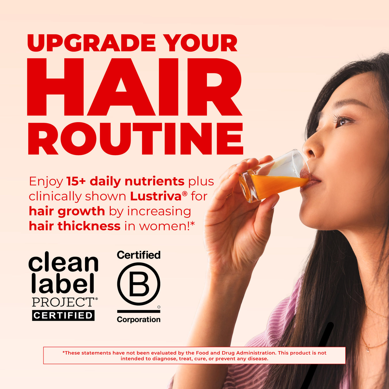 MaryRuth's Liquid Morning Multivitamin + Hair Growth, Peach Mango - 887Ml