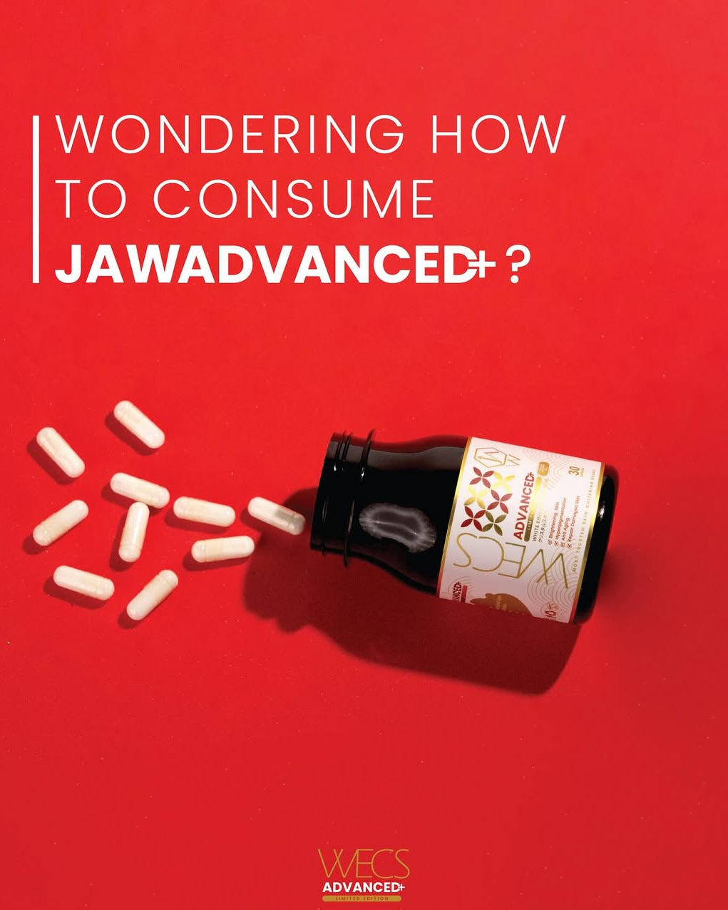 Jaw White Advanced White Egg Crystal Skin Limited Edition, 30 Caps