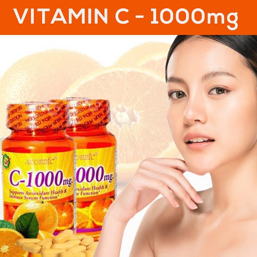 JP Acorbic C-1000mg Vitamin C Supplement, 30 Tabs