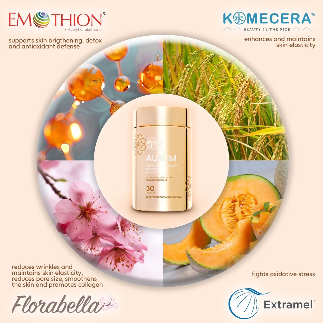 Hikari Skin Essentials: Aurum Premium Glutathione, 30 Capsules