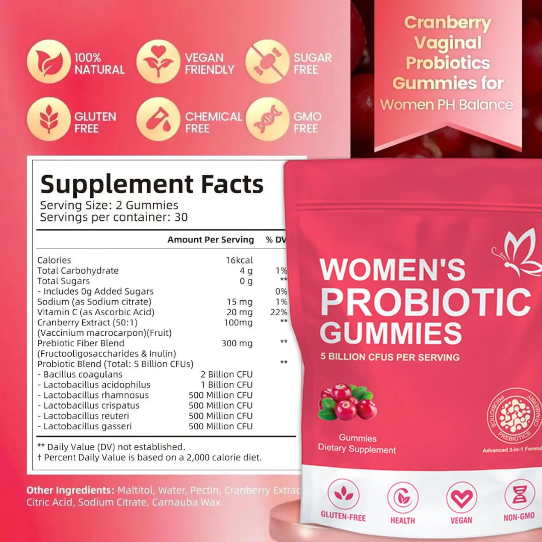 Women's Probiotic Gummies, 60 Gummies (5 Billion CFUs)