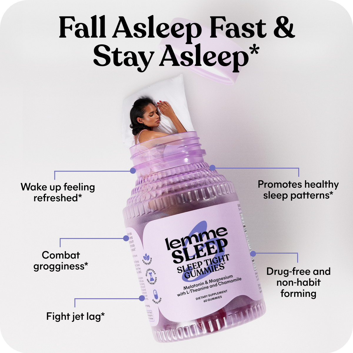 Lemme Sleep - Sleep Tight Gummies, 60 Gummies