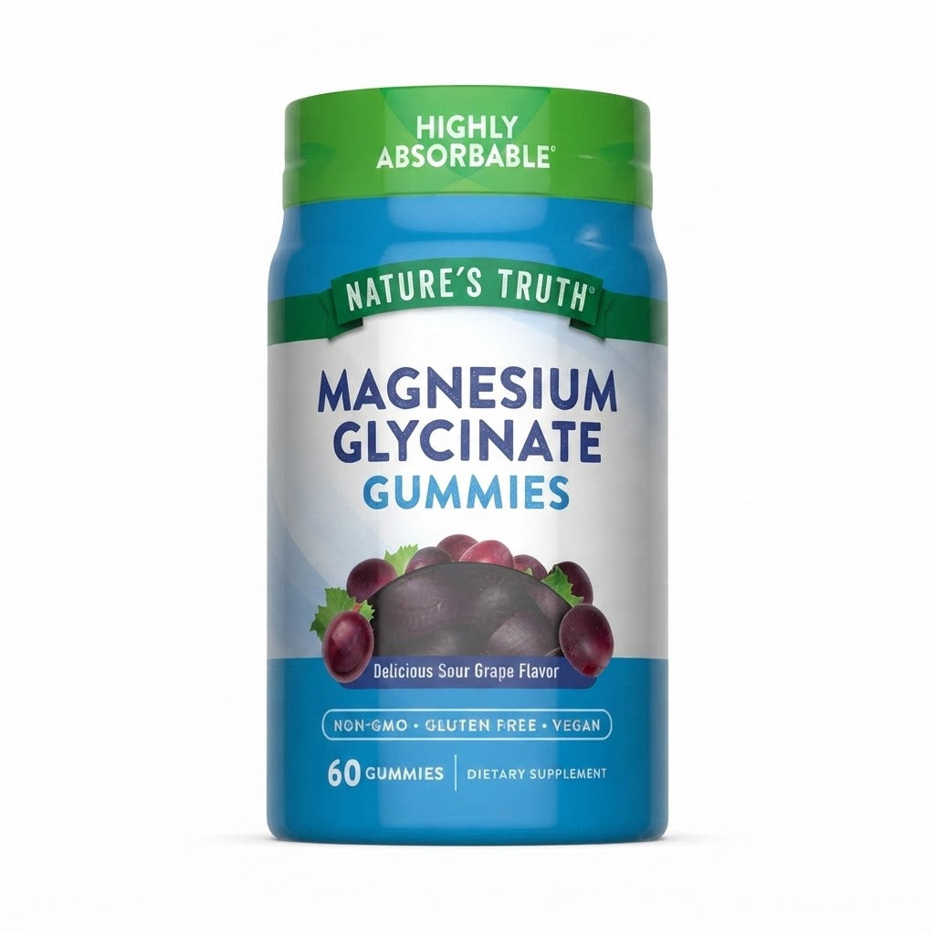 Nature's Truth Magnesium Glycinate (Delicious Sour Grape) - 60 Gummies