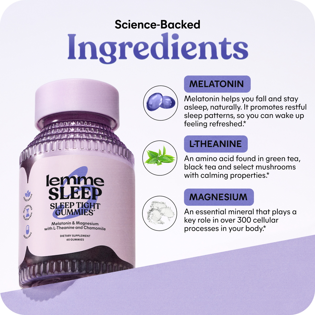 Lemme Sleep - Sleep Tight Gummies, 60 Gummies