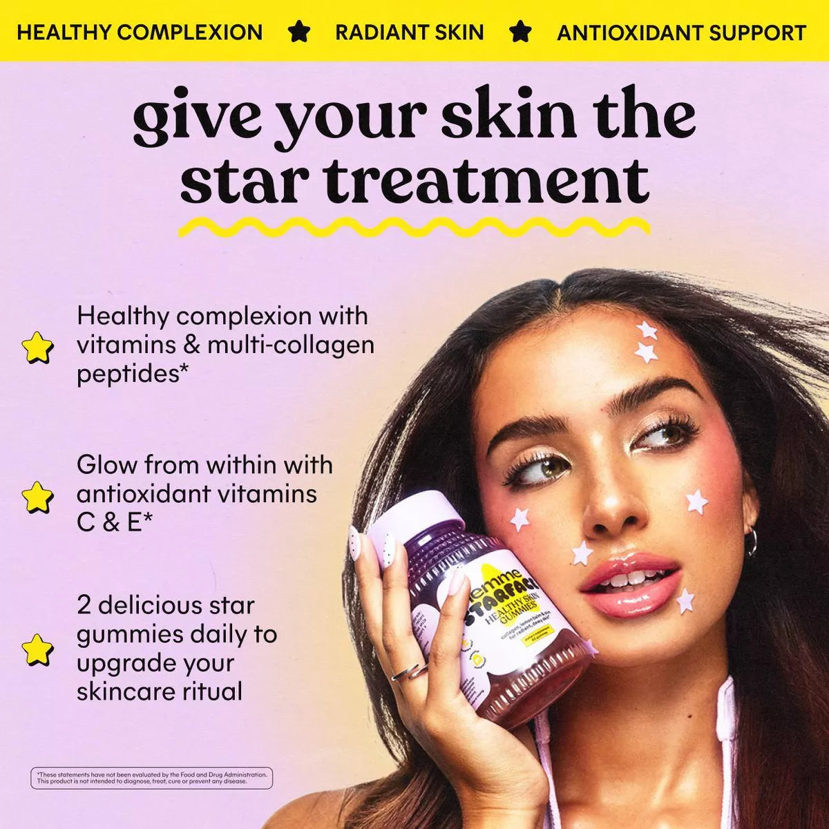 Lemme Starface Healthy Skin Gummies - Lemon Flavored, 60 Gummies