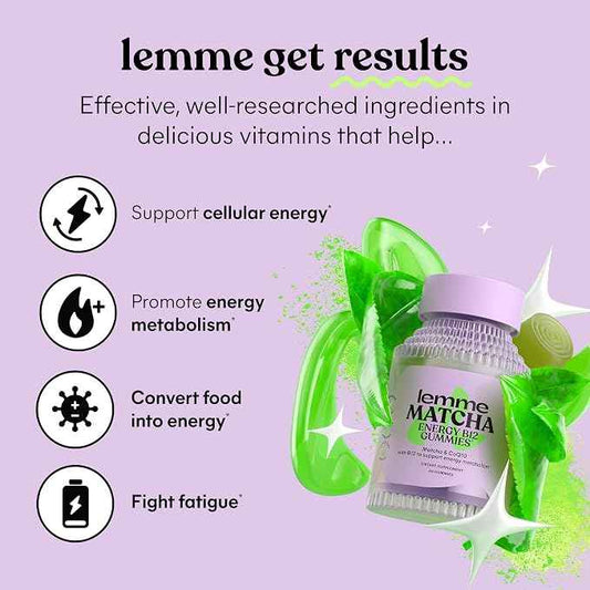 Lemme Matcha Energy B12 Gummies, 60 Gummies