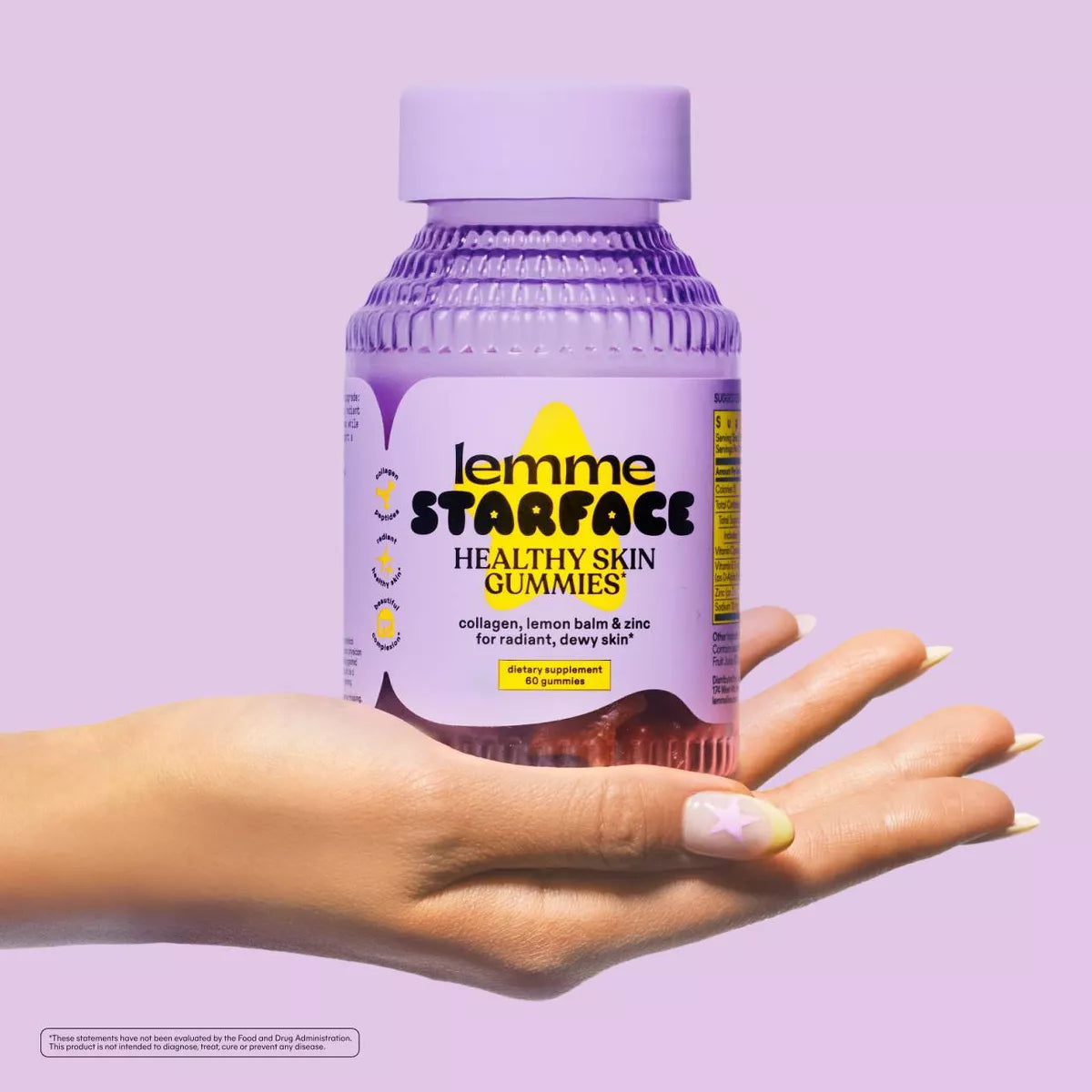 Lemme Starface Healthy Skin Gummies - Lemon Flavored, 60 Gummies