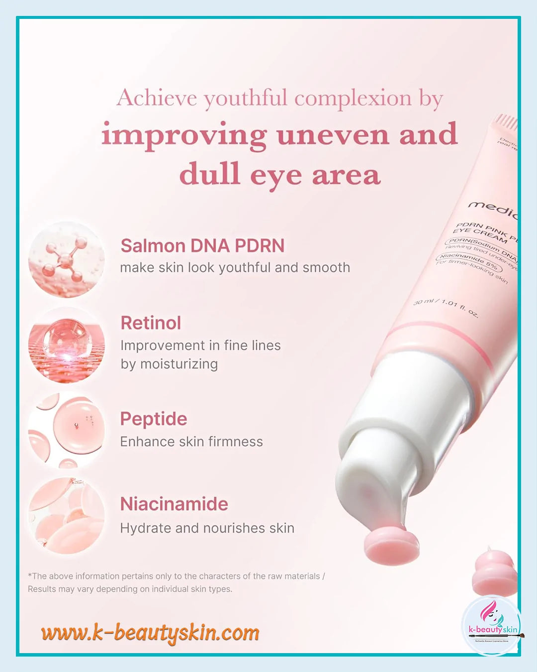 Medicube PDRN Pink Peptide Eye Cream / Eye Serum (30 ml / 1.01 fl. oz.)