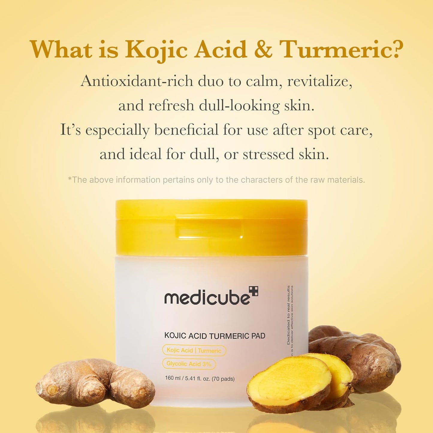 Medicube Kojic Acid Turmeric Clarifying Pad (160 ml / 5.41 fl. oz., 70 pads)