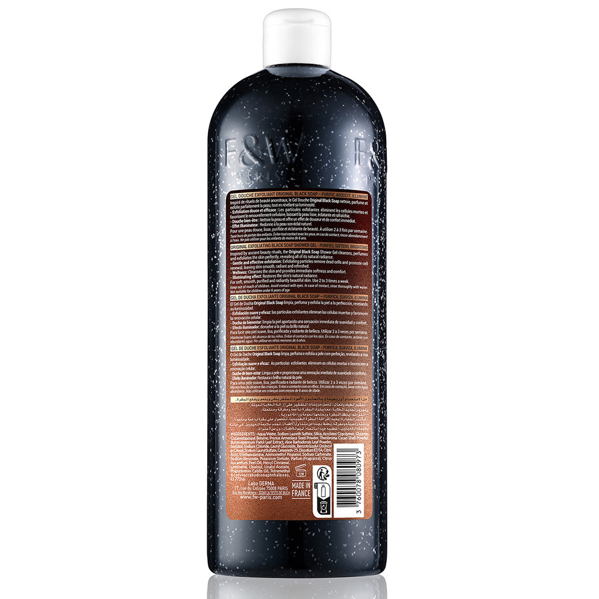 Fair & White Exfoliating Shower Gel Original Black Soap, 940Ml
