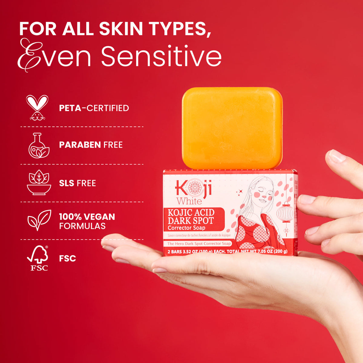 Koji White Dark Spot Corrector Soap, 2-Bars