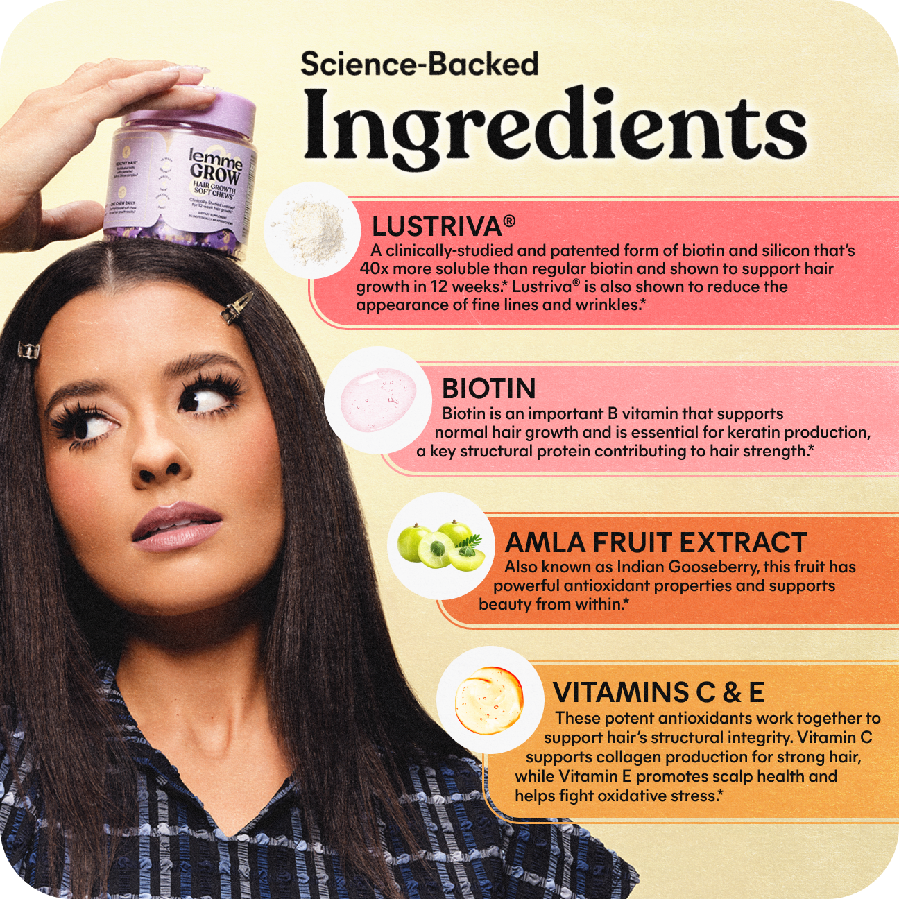 Lemme Grow Hair Growth Soft Chews , 30 Gummies