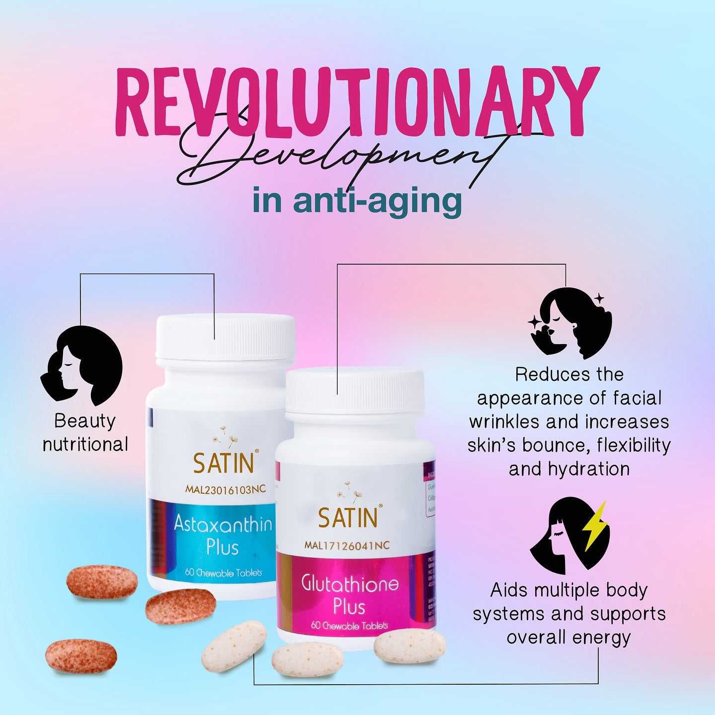 SatinSkinz Glutathione Plus and Astaxanthin Plus