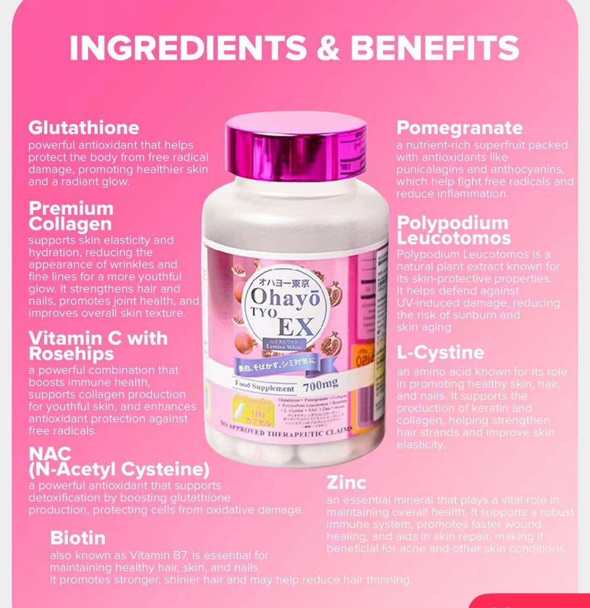 Ohayo Tyo Ex Lumine White, 60 Capsules