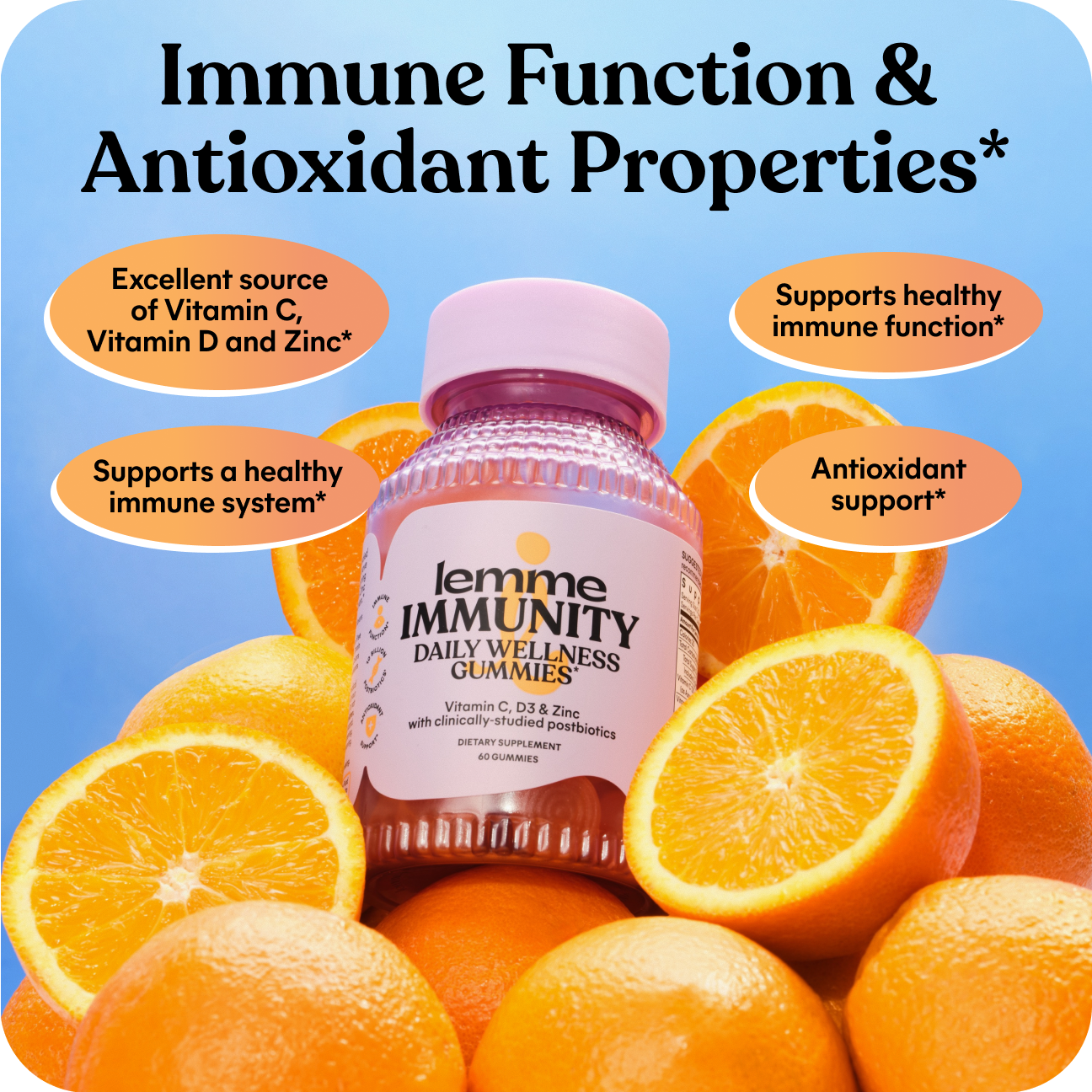 Lemme Immunity Daily Wellness Gummies, 60 Gummies