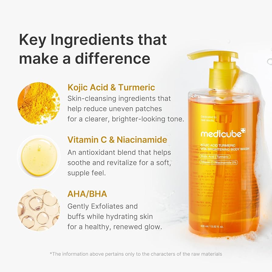 Medicube Kojic Acid Turmeric Vita Brightening Body Wash (400 ml / 13.52 fl. oz.)
