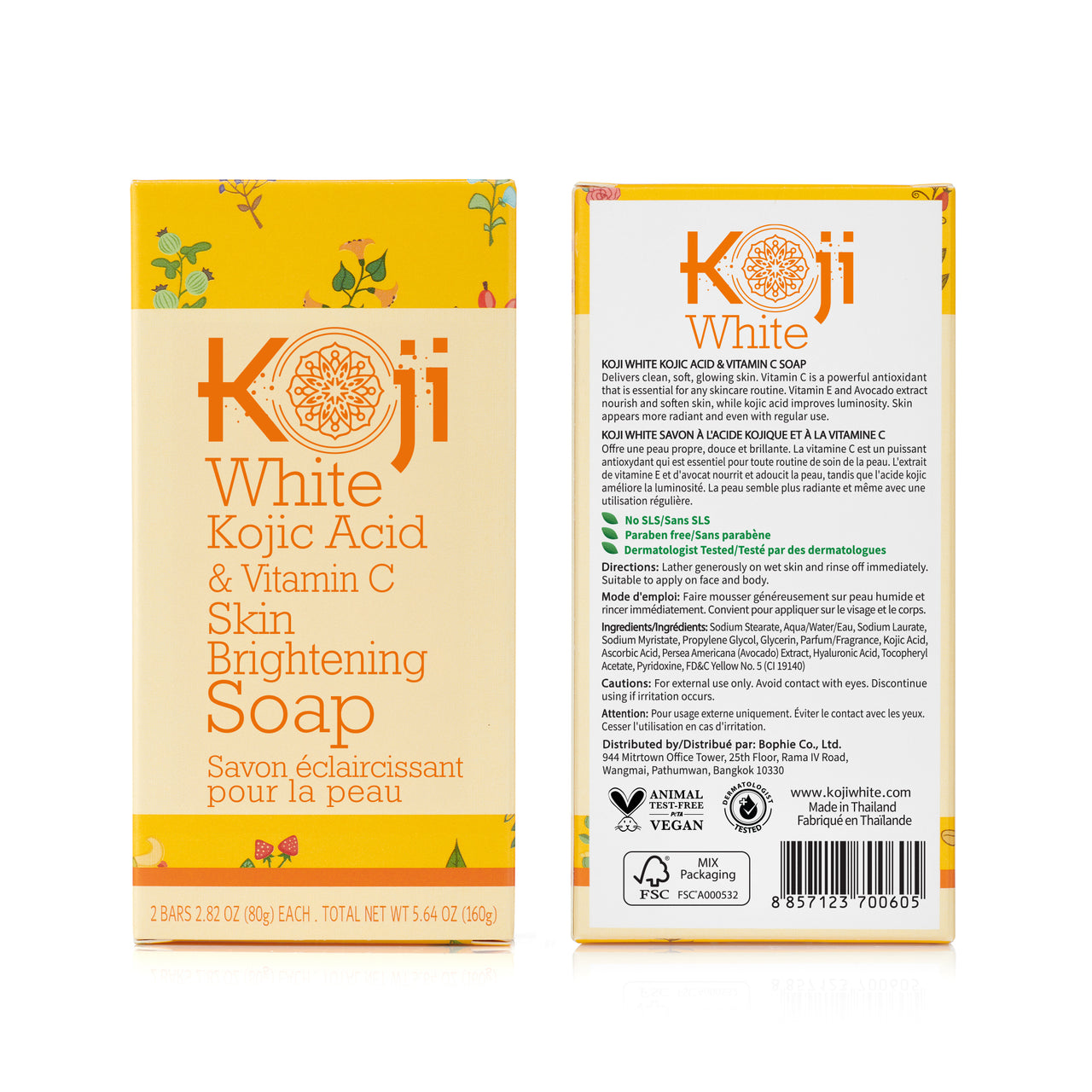 Koji White Kojic Acid & Vitamin C Skin Brightening Soap (2 Bars)