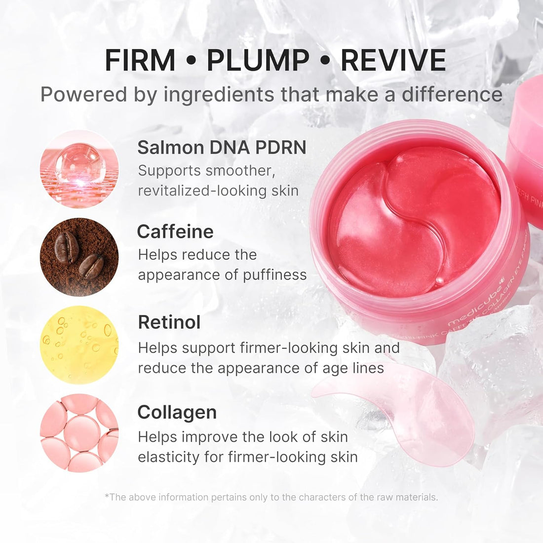 Medicube PDRN Pink Caffeine Collagen Eye Patch (85 g / 2.99 oz. / 60 Patches)