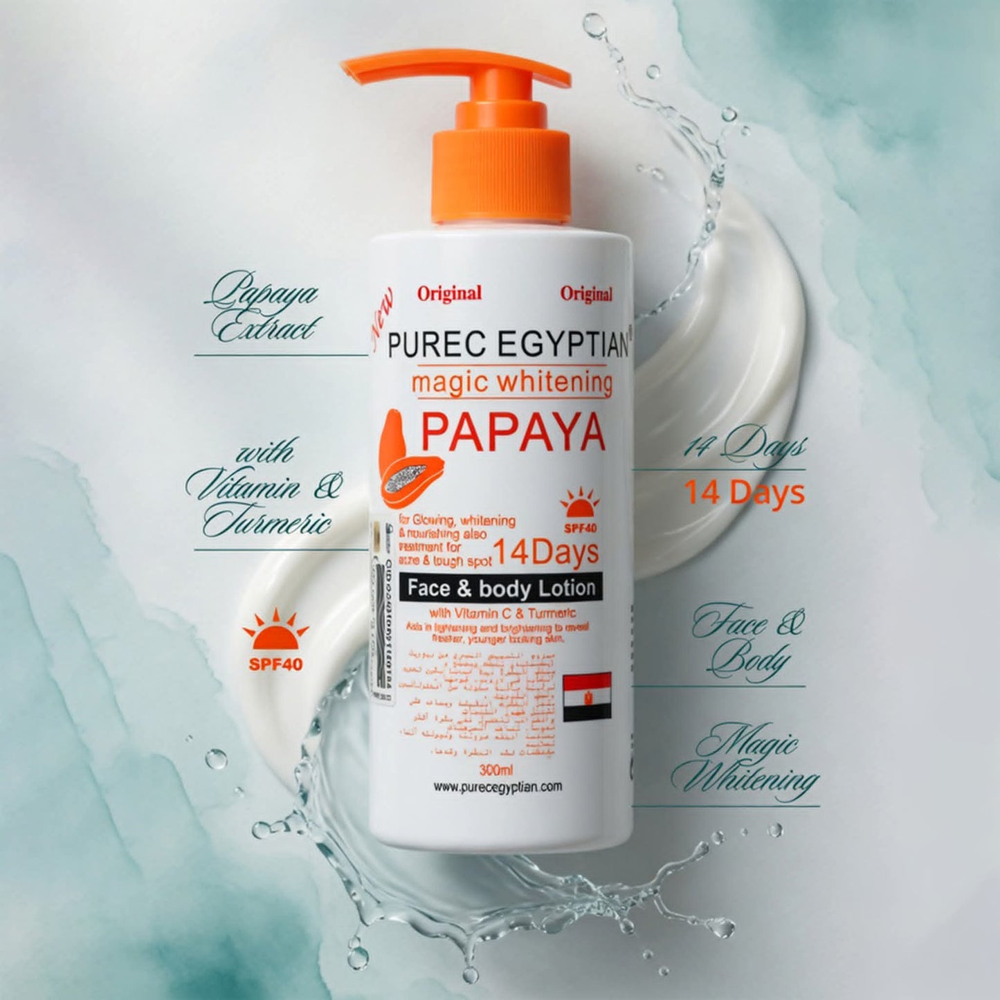 Purec Egyptian Magic Whitening Papaya Lotion – 300ml